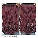 Secret Halo Hair Extensions Flip in Curly Wavy Hair Extension Synthetic Women Hairpieces 20" (Wine Red)