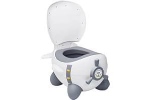 DEANIC Potty for Toddlers, Airplane Potty Training Toilet for Boys and Girls, Detachable Potty Chair for 1-6 Years, Baby Potties with Lid with 1 Brush (Grey)