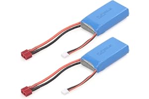 Goolsky- ZOP Power RC Li-Po Batería 7.4V 1500mAh 25C 2S Recargable con T Enchufe for RC Drone Coche Barco Helicóptero Avión 2pcs