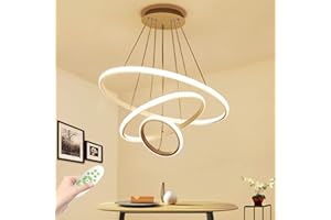 BALTRE LED Lampada A Sospensione, Lampadario A Tre Anelli Moderno Semplice Creativo, 76W Telecomando Dimmerabile Con Funzione Di Memoria, Adatto Per Soggiorno, Camera Da Letto, Lampadarios Sala Da Pranzo