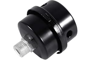 WALFRONT Tłumik filtra powietrza, metalowy filtr średnica 16 mm do sprężarki powietrza (czarny)