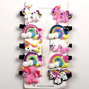 Fashty Unicorn Hairpin with Alligator/ Clips for Baby Girls/ Unicorn Rainbow Clip/ Soft Clip/ Hair Clips pins/ Hair Accessories for Girls