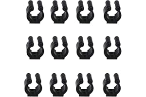 JKJF Billard Snooker Queue Locating Clip Angelrutenhalter Clips Kunststoff Billard Halter für Pool Queue Racks Angelrute Aufbewahrung Racks - 12 Stück Schwarz