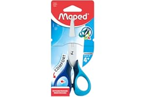 Tijeras Escolares para Niños Maped, Sensoft 13 cm Diseño Ergonómico para Agarre Fácil, Aros Suaves y Seguros Cuchillas de Acero Inoxidable Modelos Surtidos Ideal para Manualidades y Uso Escolar