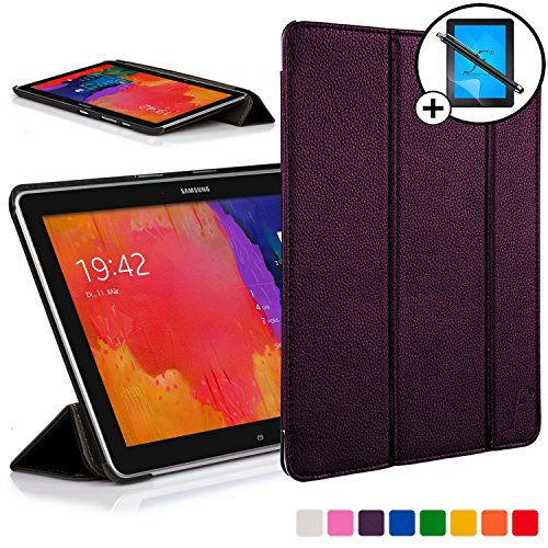 ForeFront Cases® Neue Leder Hülle / Tasche / Case / Cover für Samsung Galaxy Tab PRO 10.1 T520 - Rundum-Geräteschutz und intelligente Auto-Sleep-Wake-Funktion mit 3-JAHRES-GARANTIE VON FOREFRONT CASES - inkl. Eingabestift und Displayschutz
