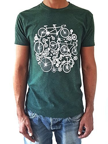Camiseta de hombre Bicicletas - Color Verde botella Heather - Talla S - Regalo para hombre - Cumpleanos - Regalo reyes