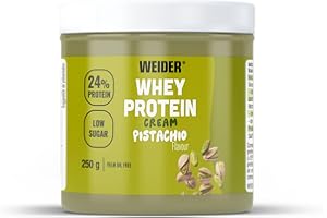 Weider Whey Protein Cream (250g) Sabor Pistacho, Crema de untar con 24% de Proteínas, con Proteína de Suero de Leche, Sin Azúcar Añadido, Sin Aceite de Palma