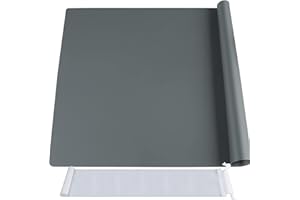 FANDAMEI 70x50 cm Große Silikonmatte mit Aufbewahrungsbeutel, Silikonfolie Bastelmatte Silikon Unterlage Antihafte Rutschfeste Tischmatte Arbeitsmatte Thekenmatte, für Handwerk, DIY, Dunkelgrau