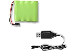 BEZGAR Spare Parts Accessories NI-MH 4.8V 800mAh Battery（1）+USB Charger(1) for BEZGAR TD141(15/16) Toy Grade 1:14 Scale Remote Control Cars（OLD VERSION NIMH BATTERY）