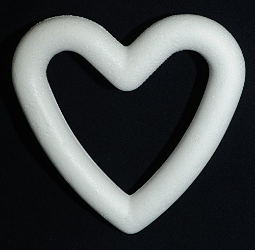 STYROPOR- HERZ RAHMEN 150 mm, 15 cm / 1 x Styroporherz- Kranz