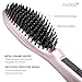 AsaVea Hair Straightener Brush - Fastest Heating, Auto Temperature Lock, Auto Shut Off, Patented Design, Backed By FCC+Bonus Hair stickers and cleaning brush (Rose Gold)