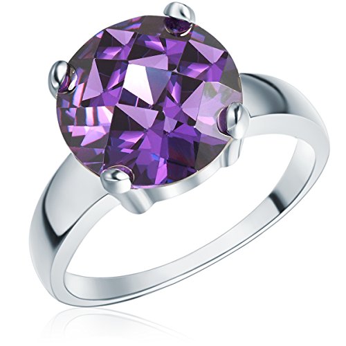 Rafaela Donata Damen-Ring Classic Collection 925 Sterling Silber Zirkonia violett facettiert Gr. 58 60800078