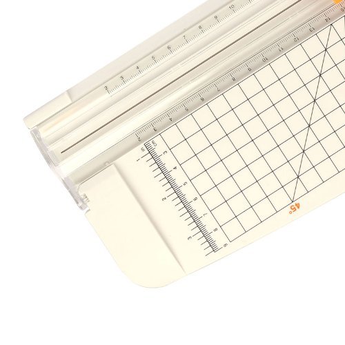 LAGUTE AZ-101 A4 Rollenschneider, Papier & Foto Schneidegerät Schneidemaschine Papierschneider, Schnittlänge 320mm, Schneidet bis zu 10 Blattes (70g/sm), Gewicht: 0.5KG Größe: 15*5.5inch *Weiß* - 5