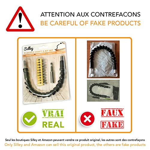 [Originales Modell] Silley® Flexible Welle magnetische Kardangelenk extender 29,5 cm für Schraubendreher Bohrer (Kegelspitze Spannfutter 90 Grad und mehr) - 7