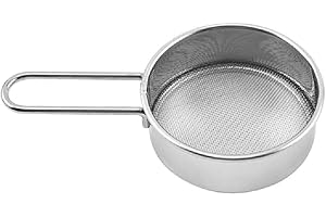 YISAWROY Setaccio per farina in acciaio inossidabile Filtro per schermo a rete portatile Vari usi Setaccio per cottura con manico Filtro per farina Piccolo filtro a rete fine in acciaio inox per cucina con