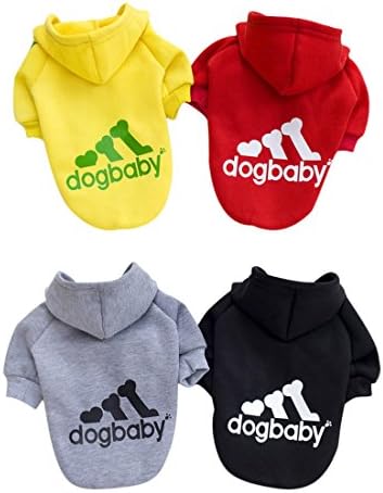 Aisuper Dog Clothes Hoodie Jacket Coat Jumper For Pet Cat Puppy Small Medium Large Big Dogs Spring Autumn Winter Ourdoor Indoor Going Out Outfit Costume (Black, Red, Yellow, Grey, Size XS-2XL) Large Red