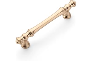 Amerdeco 6 Pezzi Maniglie per Mobili da Cucina Foro 96mm, Ottone Spazzolato, in Lega di Zinco, per Armadietti e Cassetti UK0017