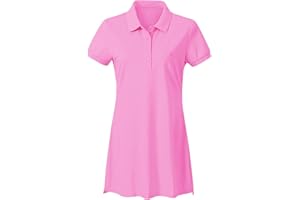 JINSHI Women's Polo Dress Short Sleeve Cotton Casual Sports Golf Tennis Dresses