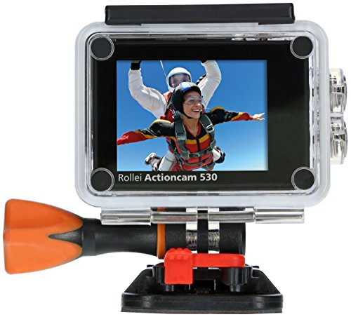 Rollei Actioncam 530 - WiFi Action Camcorder with 4k Video Resolution 30 fps, Image stabilization, up to 40 m waterproof, incl. Underwater Protection Case and Remote Control - Silver