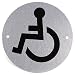 Produktbild Surepromise WC Toilettenschild Ø 75mm Aluminium Türschild Hinweisschild BEHINDERTEN WC Rollstuhl Rollstuhlfahrer Türschild Toilette Schild