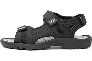 Red Fish Edward Mens Black Easy Fasten Sandals