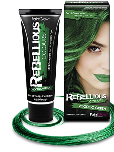 Paintglow Rebellious Colours Semi-Permanent Hair Dye (Voodoo Green)