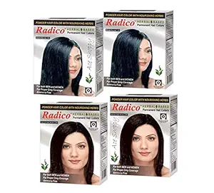 Radico Herbal Black Hair Color Twin With Herbal Dark Brown Twin (Ammonia Free)