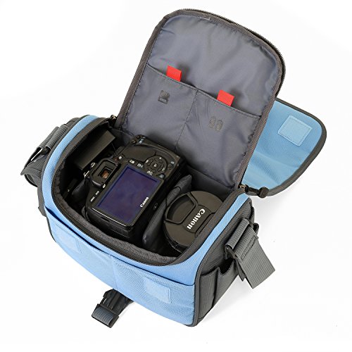 BAGSMART Housse d Appareil Photo Reflex Num  rique Canon Nikon Sony Panasonic Sacoche d Appareil Photo Reflex pour Voyage Gris-Bleu
