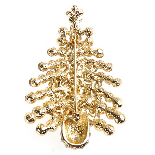 Multi-Colored Crystal Christmas Tree Brooch Pin Christmas Gift
