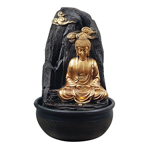 Art Deco Home - Zimmerbrunnen BUDDHA, Kunstharz, 42 cm - 10905SG