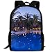 Produktbild TRFashion Evening Hotel Pool Palm Unisex Custom Backpack School Leisure Sports Book Bags Durable Oxford College Laptop Computer Shoulder Bags Lightweight Travel Daypacks Rucksack
