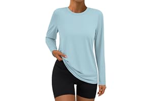 Suncife Top da allenamento da donna a maniche lunghe, camicie da palestra, estive, atletica, yoga, magliette larghe