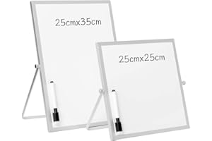 ‎DOEWORKS DOEWORKS Kleines Magnetisches Whiteboard, Schreibtisch-Whiteboard, Tragbar Trocken Abwischbar Magnettafel, Erinnerungstafel für Zuhause Schule Büro, 25 x 25 cm