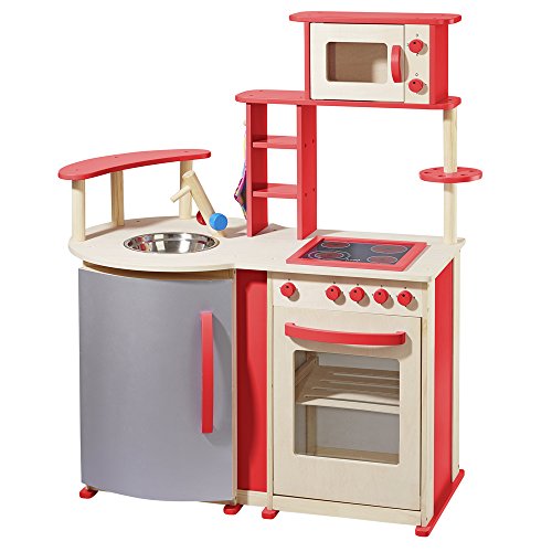 Preisvergleich Produktbild topmoderne Spielküche aus Holz von howa natur / rot