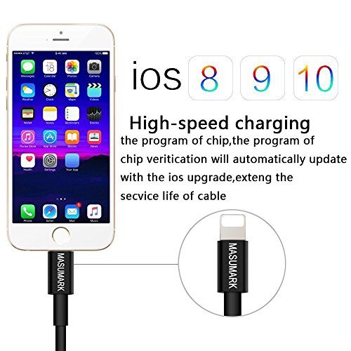Ladekabel, MASUMARK 3 Ft (1 m) USB Kabel mit Lightning Connector [Apple MFi Zertifiziert] für iPhone 7/7 Plus/6S/6S Plus/6/6 Plus, iPad Pro Air 2 und mehr Schwarz – 5 Pack - 8