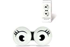 Magnivision Kontaktlinsenbehälter Fun Style mit Links-Rechts-Markierung im modernen Design, Kontaktlinsen Behältnis zur hygienischen Aufbewahrung von harten & weichen Kontaktlinsen