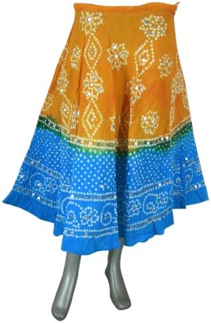 Indian Apparel Tie Dye Cotton Summer Skirt