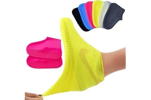 ‎TBLMPNE Silikon Regenüberschuhe, Silikon Überschuhe Wasserdichte Silikon Schuhüberzieher Wiederverwendbare rutschfeste Überschuhe Anti-Rutsch Schuhüberzieher für Regen, Schlammige Straßen (M, Rosa)