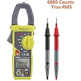 Tacklife CM02A Avancé Pince Ampèremétrique /Multimètre Numérique/ /6000 Points /Test de Courant /Tension /Résistance /Capacité /Fréquence /Continuité -Idéal Cadeau pour La Fête des Pères