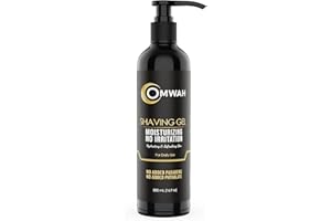 OMWAH Shaving Gel for Men with Skin Soothing Moisturizing Non-Foaming Shave Gel Formula Refreshing Scent Infused with Vitamin E 16.9 oz.