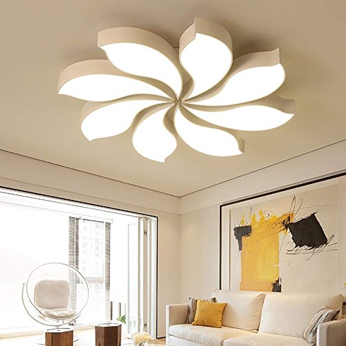 Preisvergleich Produktbild ODT 80W LED Deckenlampe Kronleuchter Volldimmbar mit Fernbedienung 80cm gross Wohnzimmer Schlafzimmer Kinderzimmer 'White Tornado' PS6903-R80 [Energieklasse A++]