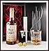 Produktbild Geschenk Wild Turkey 81 Proof Bourbon Whiskey + 2 Edelstahl Kühlsteine, goldfarbend, im Smoking + Whisky Glas Nachtmann kostenloser Versand