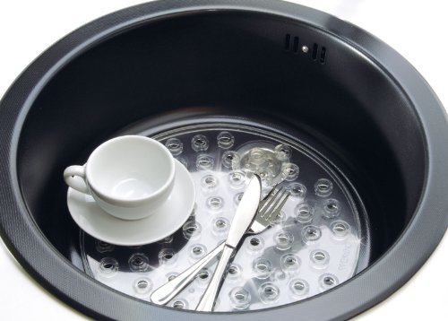 Wenko 2005575100 Spülbeckeneinlage Kristall – extra stark, rund, Kunststoff, 31 x 1 x 31 cm, Transparent - 2