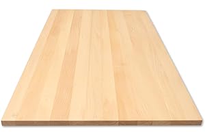 LUMBERLAND Tablero de mesa de madera maciza de haya con bordes biselados (120 x 70 cm)