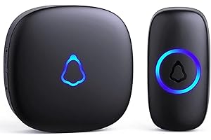 SECRUI Campanello Senza Fili da Esterno, Doorbell Wireless con 1 Ricevitore + 1 Pulsante, 58 Suonerie, 5 Livelli Volume 120 dB, LED, 300 m Lunga Portata per Casa,Appartamento Porta d’Ingresso, Nero