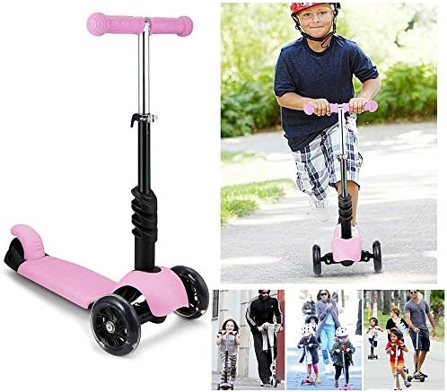 hippier 3-in-1 Kick Scooter,Toddler Scooter with Removable Seat Adjustable Handlebar LED Flashing Wheels for Kids (Purple)