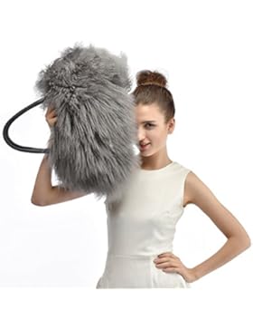 Handtasche aus Fell - Damen Mode Winter Umhängetasche aus Pelz HoBo Bag