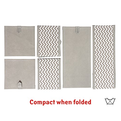 Tatkraft Wave Chevron Aufbewahrungsboxen für Zubehörteile aus Stoff 3er Set - 6