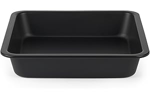 Salter BW12553EU7 Bandeja para hornear y asar - molde para pastel profundo, apto para horno hasta 220°C, libre de PFOA, para brownies/pasteles de cumpleaños, negro, 23 cm