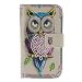 Produktbild Anlike Lederhülle Leder Tasche Case für LG L70 (4,5 Zoll) Hülle PU Leder Flip Brieftasche Schutzhülle Wallet Cover Handytasche Schutzhülle Handy Zubehör Handyhülle mit Bookstyle mit Standfunktion Kredit Kartenfach für LG L70 (4,5 Zoll) - Eule